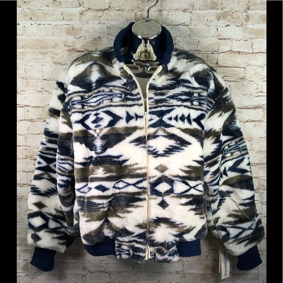 Vtg 80’s DonnyBrook aztec teddy bomber‎ jacket sz s - Picture 1 of 8